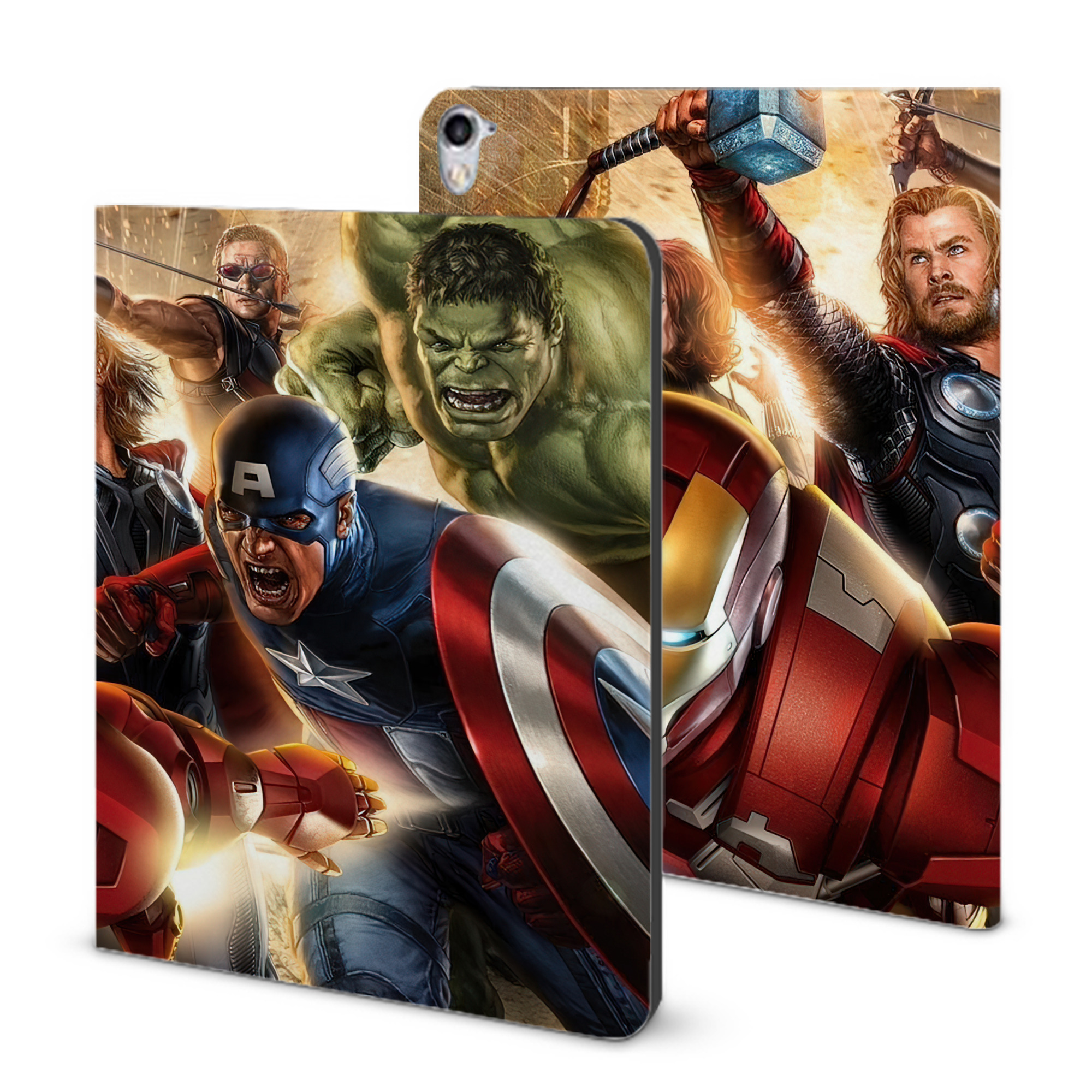 （画像用） アベンジャーズ The Avengers IPad ケース ブック型 PUレザー TPU 耐衝撃 軽量 薄型 ペン収納なし 全面保護 IPad 各モデル対応